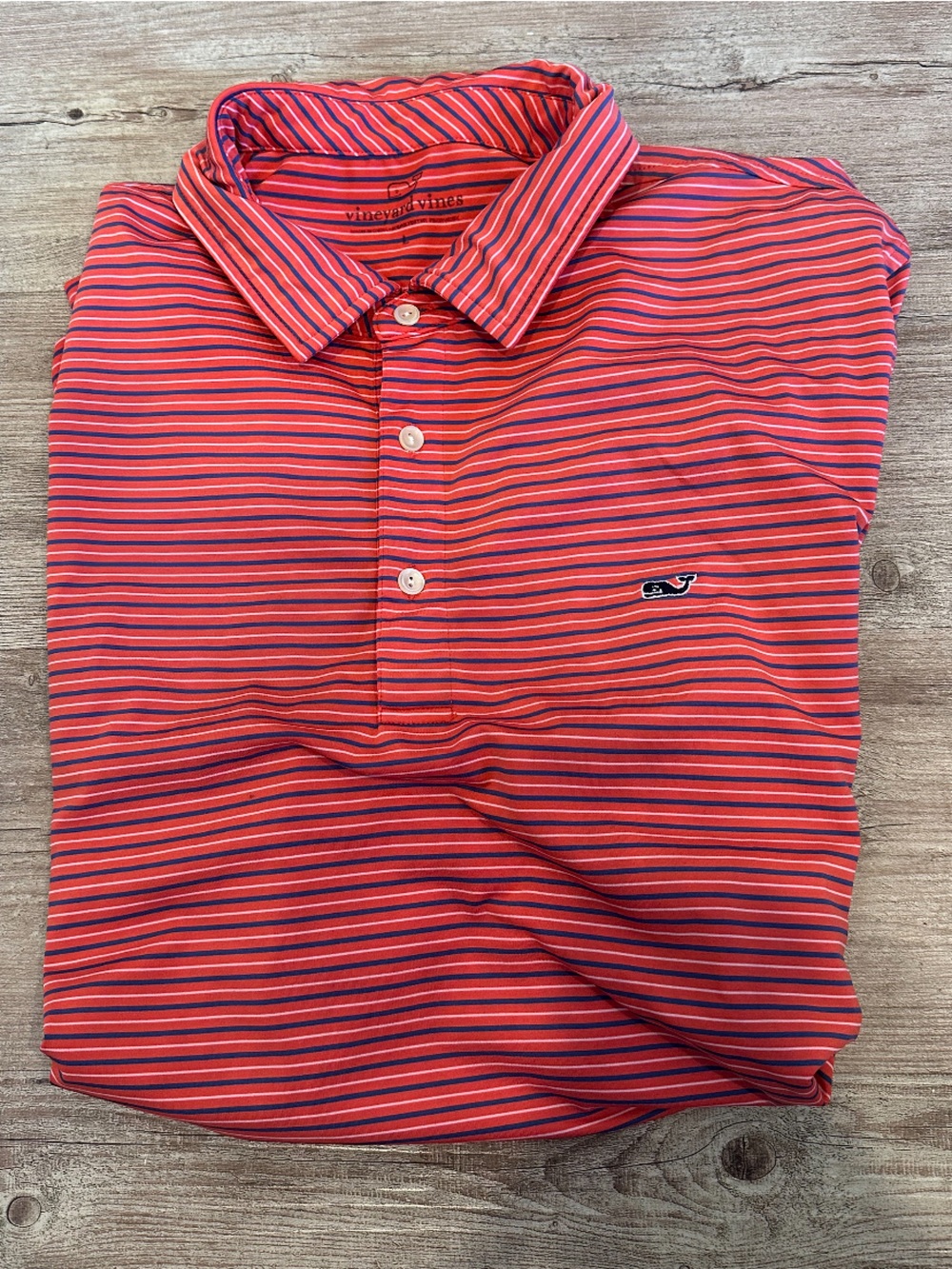 Vineyard Vines Red Striped Men’s Polo Golf Shirt